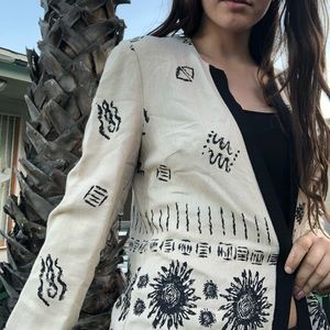 Lightweight sun printed blazer